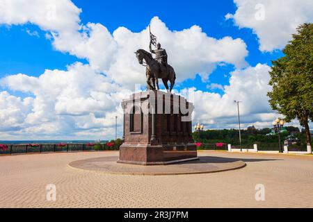 Monumento al Gran Principe Vladimir e a San Fedor nella città di Vladimir, anello d'Oro della Russia Foto Stock