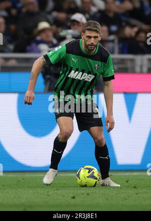 Milano, Italia, 13th maggio 2023. Domenico Berardi di US Sassuolo durante la Serie A match a Giuseppe Meazza, Milano. L'immagine di credito dovrebbe essere: Jonathan Moskrop / Sportimage Foto Stock
