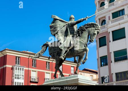 Statua del cavaliere Cid a Burgos, Spagna. Foto Stock