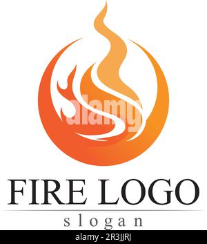 Vigili del fuoco di fiamma natura logo e simboli modello di icone Illustrazione Vettoriale