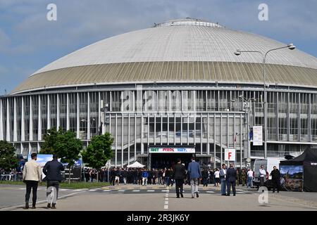 Brno, Repubblica Ceca. 24th maggio, 2023. Fiera internazionale della tecnologia della difesa e della sicurezza IDET, fiera della tecnologia antincendio Pyros e fiera della tecnologia e dei servizi di sicurezza ISET inizia nel quartiere fieristico di Vystaviste a Brno, Repubblica Ceca, 24 maggio 2023. Credit: Vaclav Salek/CTK Photo/Alamy Live News Foto Stock