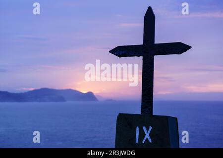 Gaztelugatxe, Sancti Johannis de Castiello (San Juan del Castillo), siglo XI, Vizcaya,Euzkadi, Spagna. Foto Stock