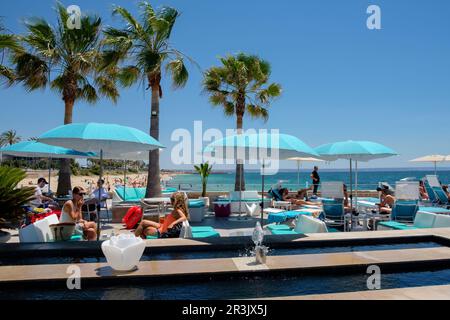 Spiaggia di anima, playa de Can Pere Antoni, Palma, Mallorca, Isole baleari, Spagna. Foto Stock