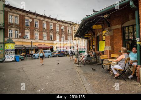 Caffetteria en el nucleo núcleo medievale de Kazimierz, centro Histórico de los judíos ,Cracovia,Polonia, Europa orientale. Foto Stock