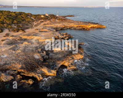 Cava di arenaria tradizionale, S Estalella, Llucmajor, Mallorca, Isole Baleari, Spagna. Foto Stock