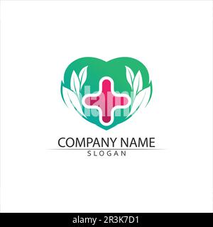Salute medica modello Logo illustrazione vettoriale design Illustrazione Vettoriale