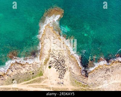 Necropoli Punta dels Fenicis, Son Real, comune di Santa Margalida, Baia di Alcudia, Maiorca, Spagna. Foto Stock