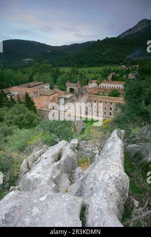 Santuario de LLuc, siglo XVII. Escorca.Sierra de Tramuntana.Mallorca.Islas Baleares. España. Foto Stock