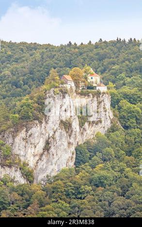 Bronnen Castello nella valle del Danubio vicino Beuron Foto Stock