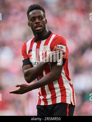 Bilbao, Spagna. 20th maggio, 2023. Inaki Williams of Athletic Club durante la partita la Liga tra Athletic Club e RC Celta si è giocato allo stadio di San Mames il 20 maggio 2023 a Bilbao, Spagna. (Foto di Cesar Ortiz/PRESSIN) Credit: PRESSINPHOTO SPORTS AGENCY/Alamy Live News Foto Stock
