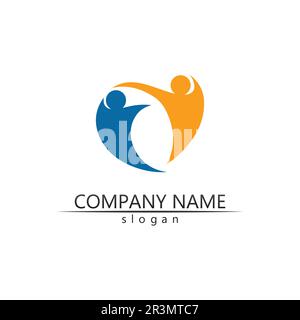 Comunità di persone care logo e modello di simboli Illustrazione Vettoriale