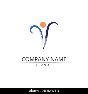 Comunità di persone care logo e modello di simboli Illustrazione Vettoriale