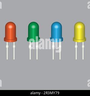 set di componenti led colorati, design vettoriale Illustrazione Vettoriale