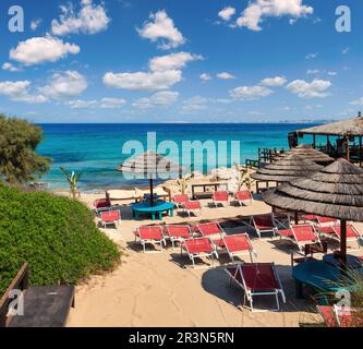 Spiaggia di Punta della Suina, il Salento, Italia Foto Stock