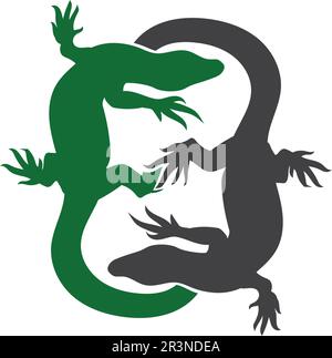 Vettore di lucertola, disegno, animale, e rettile, gecko Illustrazione Vettoriale