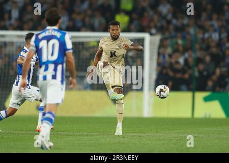 San Sebastian, Spagna. 23rd maggio, 2023. Dyego Sousa (Almeria) Calcio : Spagnolo 'la Liga Santander' incontro tra Real Sociedad 1-0 UD Almeria all'Arena reale di San Sebastian, Spagna . Credit: Mutsu Kawamori/AFLO/Alamy Live News Foto Stock