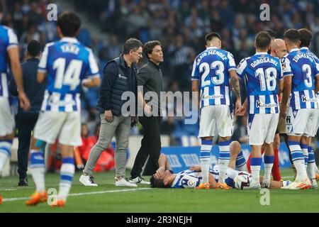 San Sebastian, Spagna. 23rd maggio, 2023. Rubi (Almeria) Calcio : Spagnolo 'la Liga Santander' incontro tra Real Sociedad 1-0 UD Almeria all'Arena reale di San Sebastian, Spagna . Credit: Mutsu Kawamori/AFLO/Alamy Live News Foto Stock