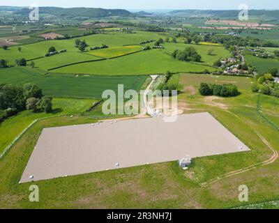 Bewdley Bank serbatoio sotterraneo di Serice Water costruito nel 2020 con una capacità di 34 ML vicino a Burghill Hereford Regno Unito gestito da Welsh Water - preso maggio 2023 Foto Stock