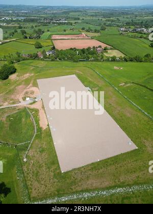 Bewdley Bank serbatoio sotterraneo di Serice Water costruito nel 2020 con una capacità di 34 ML vicino a Burghill Hereford Regno Unito gestito da Welsh Water - preso maggio 2023 Foto Stock