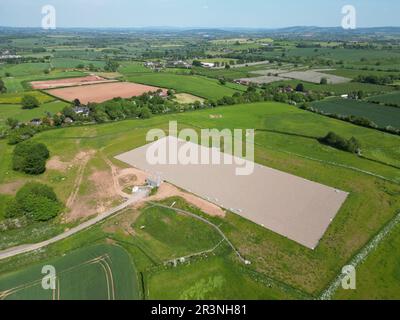 Bewdley Bank serbatoio sotterraneo di Serice Water costruito nel 2020 con una capacità di 34 ML vicino a Burghill Hereford Regno Unito gestito da Welsh Water - preso maggio 2023 Foto Stock