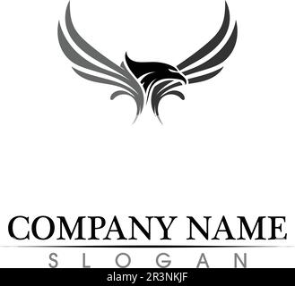 Falcon Logo ala Modello icona vettore design Illustrazione Vettoriale