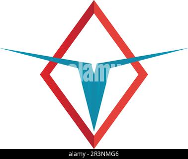 Falcon Logo ala Modello icona vettore design Illustrazione Vettoriale