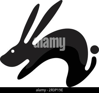 Modello di logo di coniglio icona vettoriale Illustrazione Vettoriale