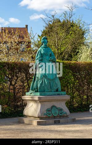 La statua della regina Caroline Amalie di Augustenburg a Kongens hanno (il Giardino dei Re) Copenaghen, Danimarca Foto Stock