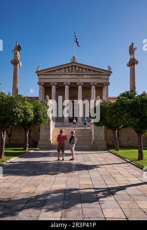 Accademia di Atene - bellissimo edificio neoclassico greco in Grecia Foto Stock