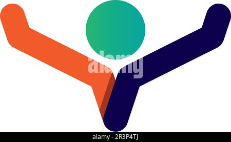 logo della vita sanitaria di successo della cura della gente Illustrazione Vettoriale