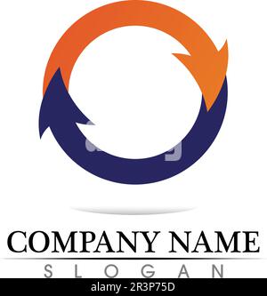 La tecnologia del logo a forma di cerchio e il vettore dei simboli Illustrazione Vettoriale