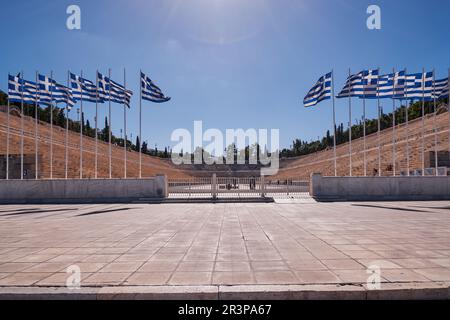 Panathenaic Stadium ad Atene, Grecia. Una delle principali attrazioni storiche della città e l'unico stadio costruito al mondo Foto Stock