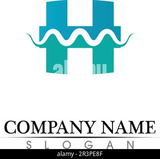 H Lettera modello Logo Design illustrazione vettoriale Illustrazione Vettoriale