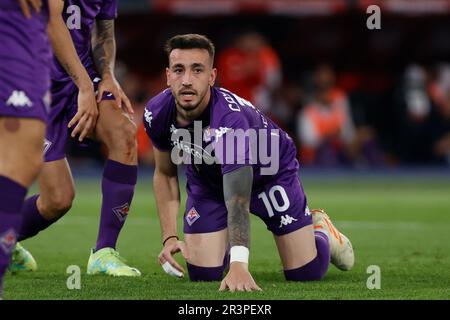 Roma, Italia. 24th maggio, 2023. Stadio Olimpico, Roma, Italia, 24 maggio 2023, Gaetano Castrovillari di Fiorentina durante la finale - ACF Fiorentina vs Inter - FC Internazionale - Calcio Italiano Coppa Italia Match Credit: Live Media Publishing Group/Alamy Live News Foto Stock