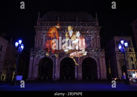 Brescia, Italia. 15th Feb, 2023. Una visione generale di un impianto durante l'inaugurazione del Festival Light is Life in occasione del Bergamo Brescia, capitale italiana della Cultura 2023 a Brescia il 14 febbraio 2023 a Milano. (Foto di Alessandro Bremec/NurPhoto)0 Credit: NurPhoto SRL/Alamy Live News Foto Stock