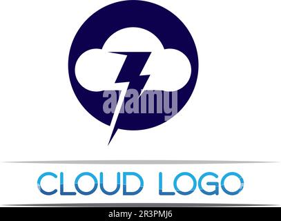 Server Cloud i dati di logo e icone di simboli Illustrazione Vettoriale