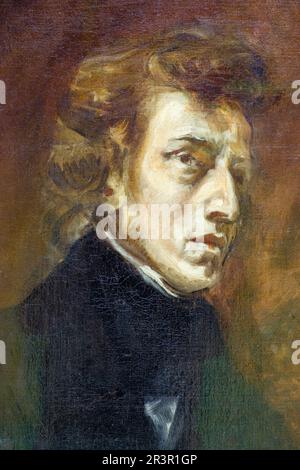 Eugène Delacroix, retrato de Frédéric Chopin, Museo del Louvre, museo nacional de Francia, Parigi, Francia, Europa occidentale. Foto Stock