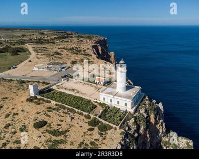 Faro di la Mola, Formentera, Isole Pitiusas, Comunità Balearic, Spagna. Foto Stock