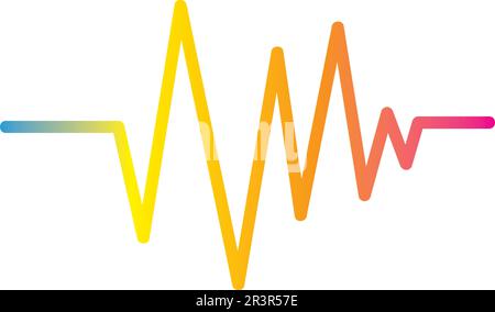 immagine del logo del modello di icona vettoriale dell'onda sonora Illustrazione Vettoriale