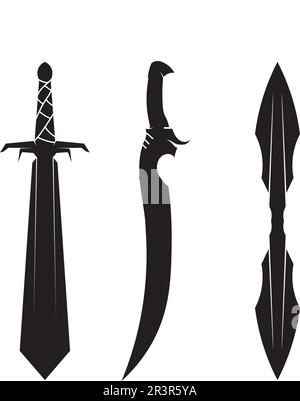 Croce icona spade piatta. Vettore semplice simbolo e icona di bonus Illustrazione Vettoriale