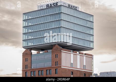 Sede della BASF Services Europe GmbH nella zona di Friedrichshain, Berlino, Repubblica federale di Germania. Foto Stock