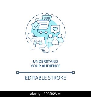 Comprendere il vostro pubblico turchese concetto icona Illustrazione Vettoriale