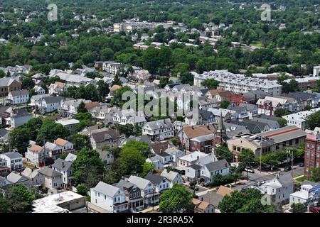 Veduta aerea della zona residenziale di New Brunswick, NJ Foto Stock