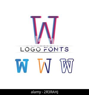 W Lettera modello Logo illustrazione vettoriale design Illustrazione Vettoriale