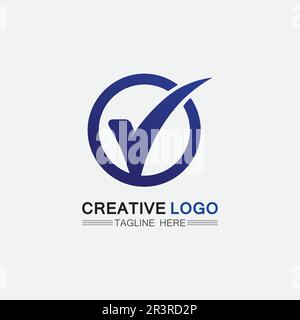 Vettore o icona del logo del segno di spunta dell'elenco di controllo. Segno di spunta nell'illustrazione di colore verde. Accettare il simbolo di okey per il progetto di approvazione o di cheklist Illustrazione Vettoriale