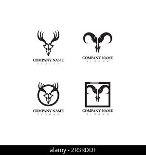 Il logo di cervo Modello icona vettore illustration design Illustrazione Vettoriale