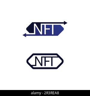 NFT carattere e lettera tecnologia linea icona Imposta icona Crypto o simbolo logo illustrazione vettoriale Illustrazione Vettoriale