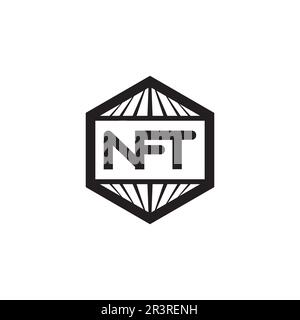 NFT carattere e lettera tecnologia linea icona Imposta icona Crypto o simbolo logo illustrazione vettoriale Illustrazione Vettoriale