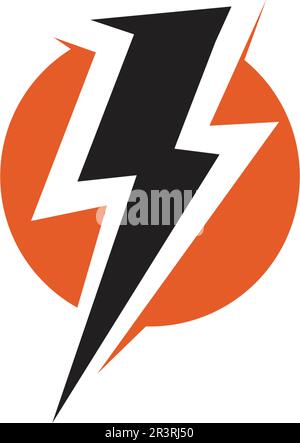 logo e simboli dell'icona del fulmine a vettore elettrico Illustrazione Vettoriale