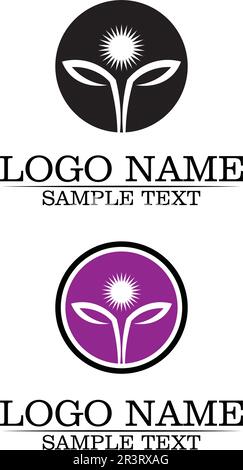 Vettore di bellezza fiori design logo icona del modello Illustrazione Vettoriale